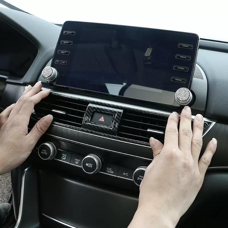 Для Honda Accord X 10th 2018 2022 центральная консоль кондиционер кнопка переключения переменного тока крышка панели отделка ABS углеродное волокно