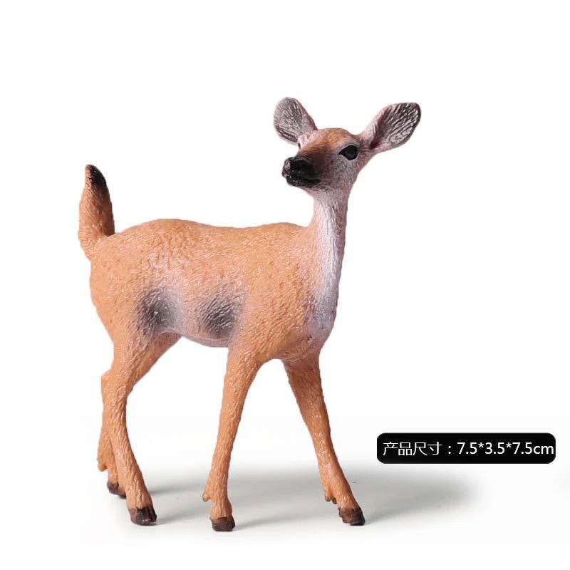 Рождественский декор Развивающая игрушка Фигурка оленя Модель животного Фигурка Детский подарок Миниатюрное лесное животное Статуэтка для зоопарка декор Домашний декор