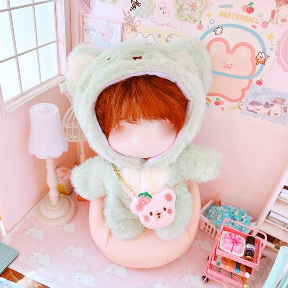 Dolls Bodysuit Plush Clothing Staring Sheep 20CM Doll Clothes Cartoon Smiling Cat One-piece Garment