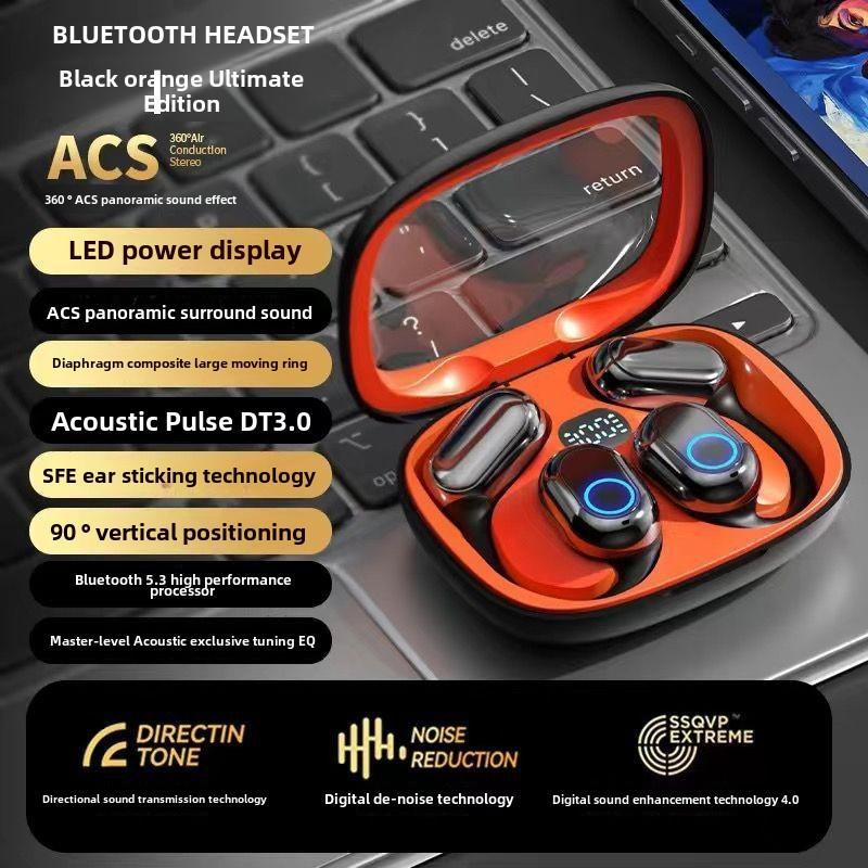 Беспроводные Bluetooth-наушники открытого типа, спортивные наушники TH25/M25 с микрофоном, конструкция с заушной клипсой для надежной посадки, быстрое сопряжение NFC, водонепроницаемость IPX3