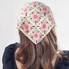 Flower Triangular HairScarf Knitted Small Square Scarf Ins Women's Headscarf  for Autumn