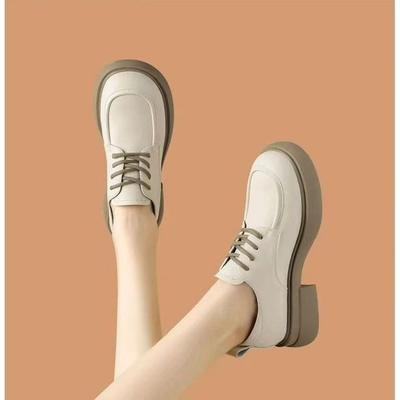 Мягкая кожа платформа повседневные маленькие кожаные туфли женские 2025 весна новые с юбкой одинарные туфли британские универсальные лоферы