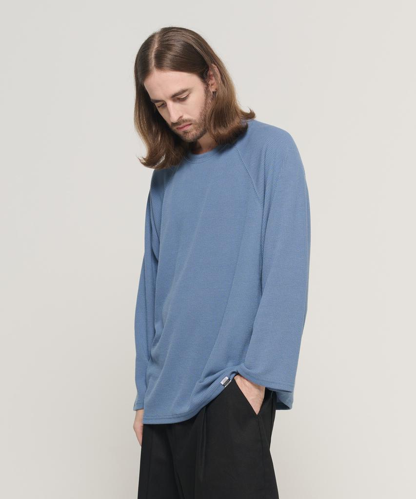 CARGOBROS Soft Raglan Layered Long Sleeve Knit (Blue)