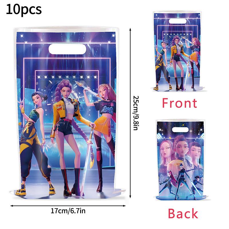 12 шт./Набор Охотники на демонов Конфетный бумажный пакет Крафт-бумажный пакет K-pop вечеринка Бумажный подарочный пакет Пакеты для упаковки подарков на детский день рождения