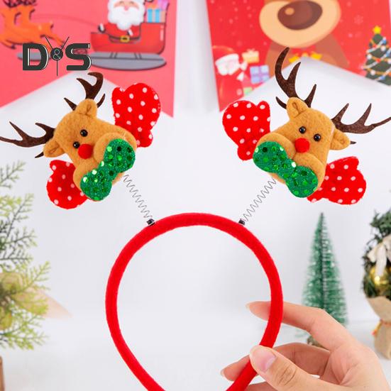 Рождественская повязка на голову с рогом оленя, повязка на голову в виде звезды Санта-дерева, праздничный обруч для волос, аксессуар для косплея для женщин и детей