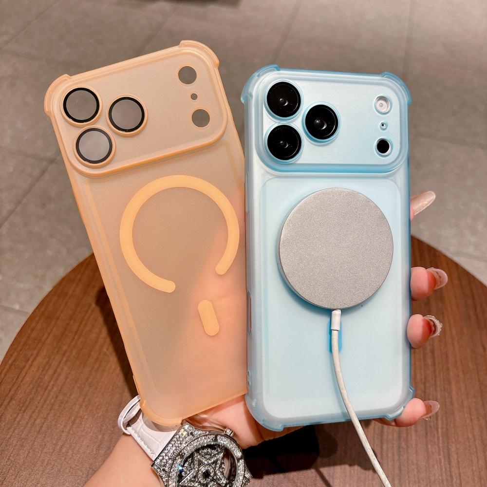 Противоударный Матовый Полупрозрачный Магнитный Мягкий Чехол Для iPhone 16 17 Air 15 13 14 Plus 12 13 Pro Max Для Magsafe Силиконовый Тонкий Чехол