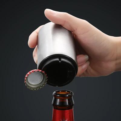 HOMZY Автоматическая открывалка для пивных бутылок Магнитная из нержавеющей стали Нажимная открывалка Открывалка для крышек соды Кухонные барные инструменты Гаджеты Подарок для вечеринки