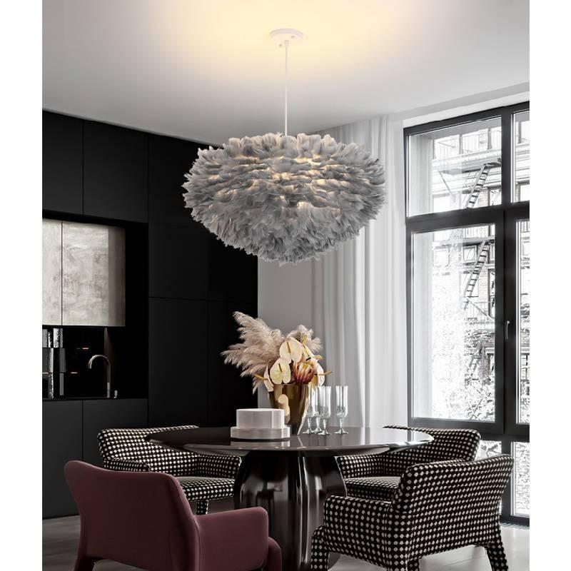 Feather Ceiling White Pendant Light Shade Modern Chandelier Lampshade Floor Lamp