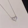 Japanese and Korean Sweet Heart Necklace - Women's Heart-Shaped Clavicle Chain, Stainless Steel