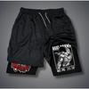 Аниме принтованные мужские шорты для взрослых Double Fitness спортивные и повседневные брюки среднего размера