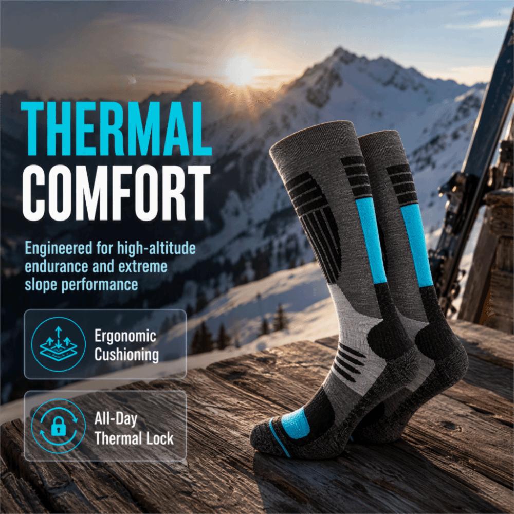 Warm Long Style Ski Socks Soft Comfortable Long Socks Winter Sports Socks Snowboarding