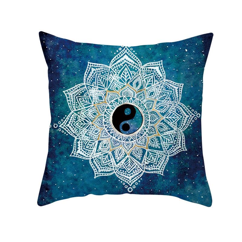 Moroccan Polyester Pillowcase 45x45cm Bohemian Hippie Sofa Cushion Cover Geometric Mancha Lo Print Home Decor Pillowcase