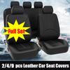 2/4/9PCS Luxury PU Leather Auto Universal Car Seat Covers Interior Accessories Full Set Black Car Seat Cushion Covers Automotive Seat Protector Covers