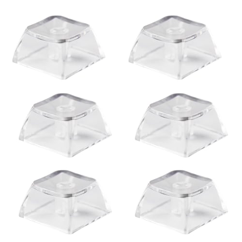 Stoooduo 6-Piece Set of Universal Keyboard Replacement Keycaps, PC Material, Transparent Clear for XDA Mechanical Keyboards