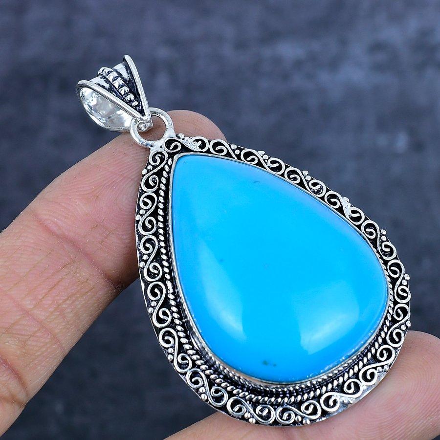 Подвеска из натурального серебра 925 пробы с бирюзой из Аризоны 2,56 дюйма F7b61