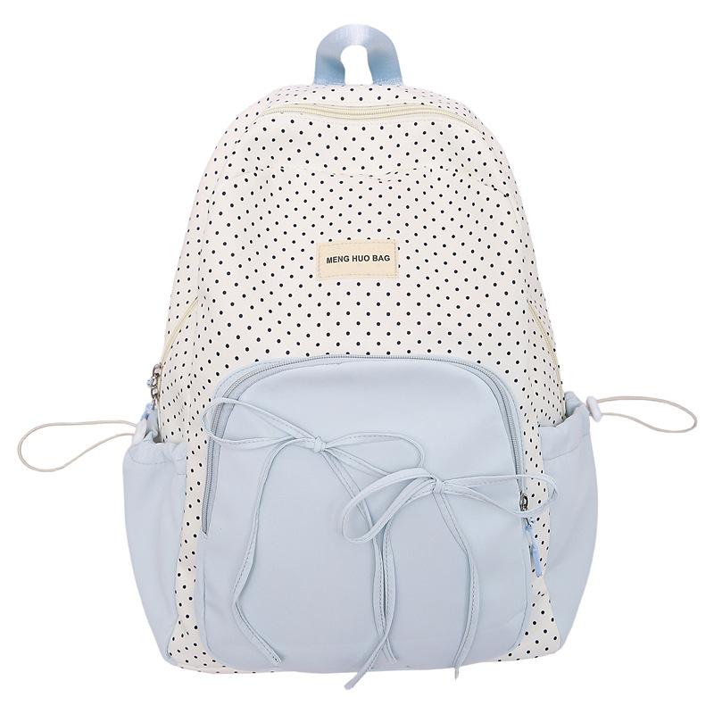 Контрастный горошек Mochilas Mujer Бант Рюкзак Преппи Стиль Студенческая сумка Корейский Милый Bolsas Рюкзак Ins Сумки на молнии для женщины