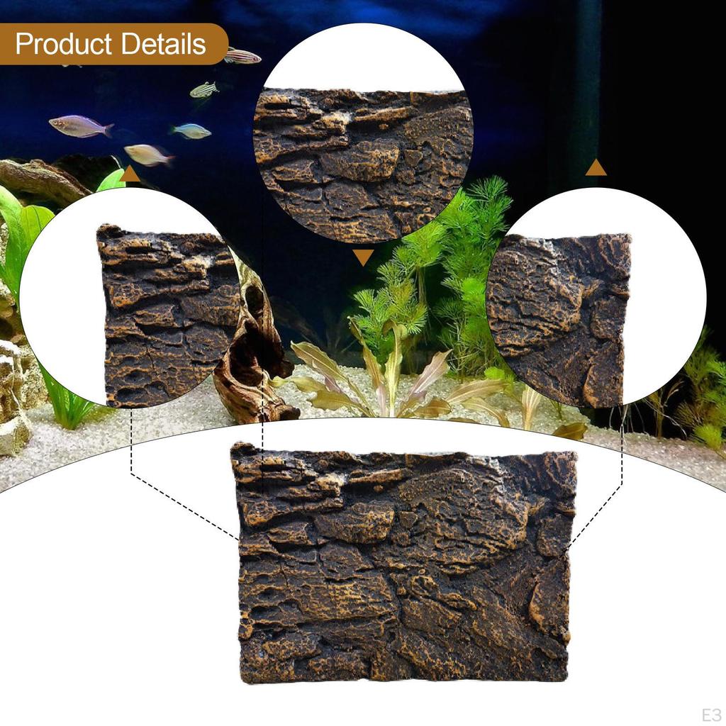3D Скальный фон для аквариума Террариумный фон Легко установить Замена Симуляция для