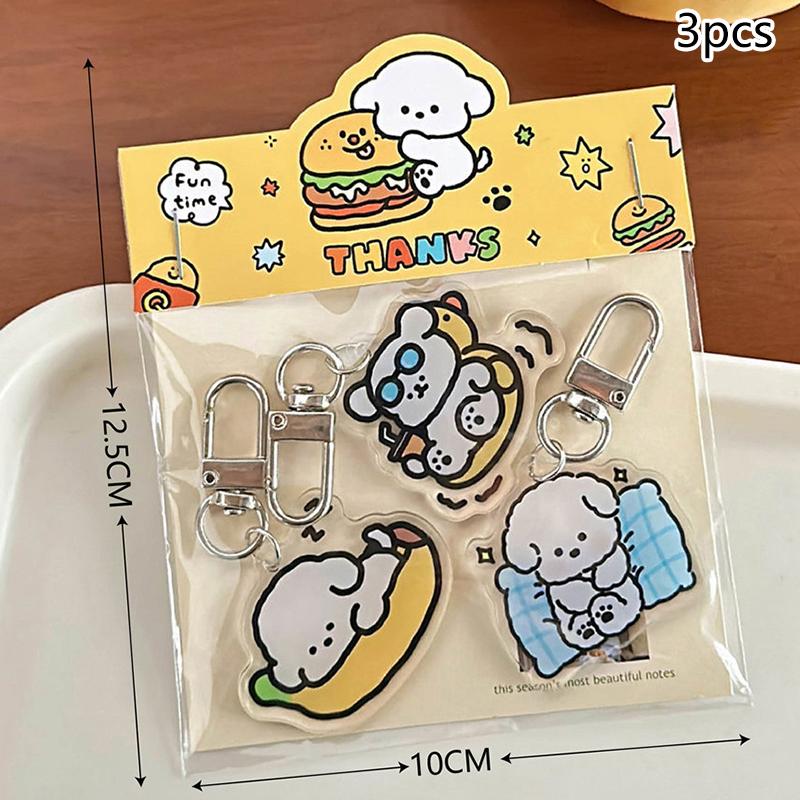 3 шт. Милая простая универсальная акриловая брошь, высококачественная брошь в виде щенка, мультяшный брелок для сумки, украшения, одежда, аксессуары, подарки