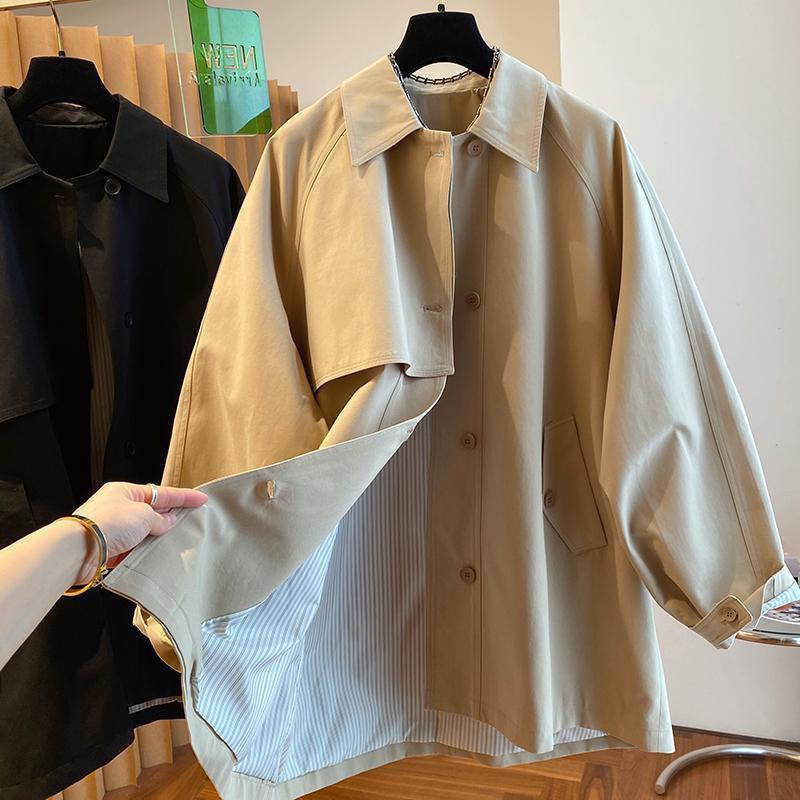 Syiwidii Trench Coat for Women Oversized Cargo Coats Outerwear Female Spring Autumn Loose Korean Fashion Mid-Length Jacket