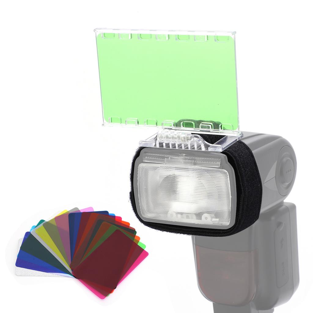 18pcs Camera Gel Filter Kit Transparency Color Film Plastic Sheets Color Correction Filter for Lighting