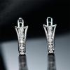 Серьги-клипсы женские из серебра 925 пробы с покрытием из белого золота и кубическим цирконием, винтажные, не тускнеющие