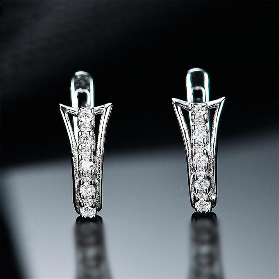 Серьги-клипсы женские из серебра 925 пробы с покрытием из белого золота и кубическим цирконием, винтажные, не тускнеющие