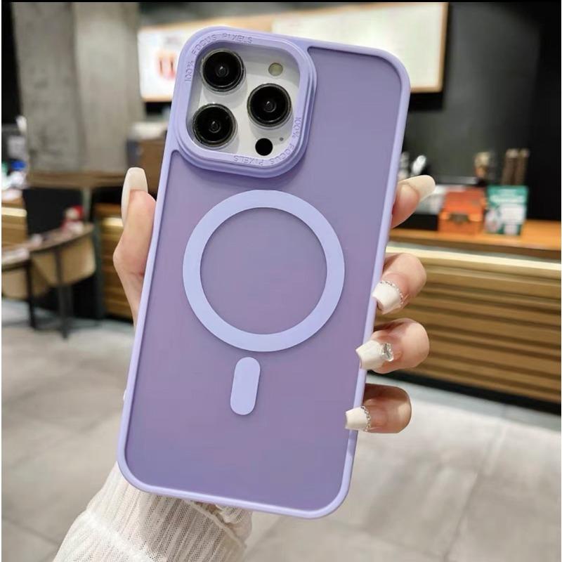 Магнитное притяжение Подходит для Apple IPhone 16 Promax Матовый чехол для телефона Apple 15 Ощущение кожи 14 Защитный чехол