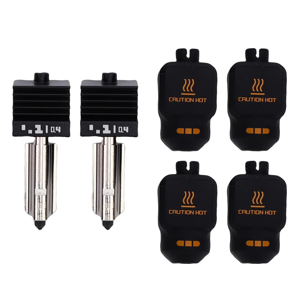2PCS Hot End Fit for Bambu Lab H2S 3D Printer 0.4mm Nozzle Hotend Kit with 4 Silicone Sleeves
