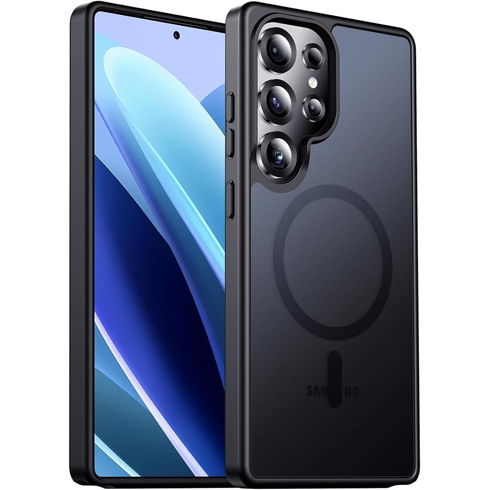 Magnetic Case For Magsafe Mag Safe Samsung Galaxy S25 Ultra 5G 2025 S24 FE S23 Plus S22 Slim Translucent Matte Black Shockproof Phone Cover Accessory