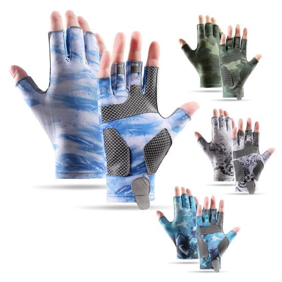 1 пара мужских перчаток для рыбалки, износостойкие охлаждающие перчатки с камуфляжным принтом и хорошей воздухопроницаемостью, перчатки для альпинизма на открытом воздухе и кемпинга