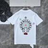 D39 CHROME HEARTS Лето 2026 Новая Высококачественная Хлопковая Круглый Вырез Свободная Большого Размера Мужская и Женская Футболка Футболка для Пары