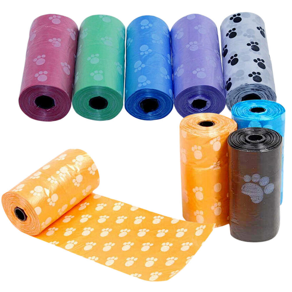 1Rolls / 15 Pcs Pet Dog Waste Clean Poop Bags Pick Up Pooper Bags Pet Supplies