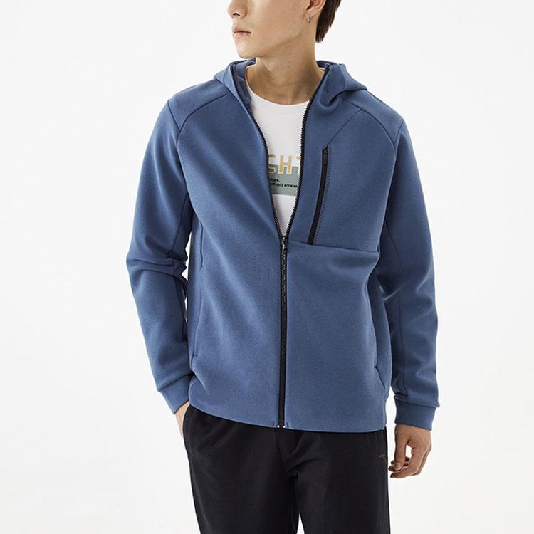 Anta Повседневная спортивная трикотажная куртка с капюшоном мужская куртка синяя 152137732-4