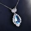 Genuine 925 Sterling Silver Sapphire Pendant For Women Trendy 45cm Sapphire Necklace Jewelry Females Naszyjnik Pendants