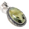 Prehnite Handmade 925 Sterling Silver Jewelry Pendant 2.56" G3i30