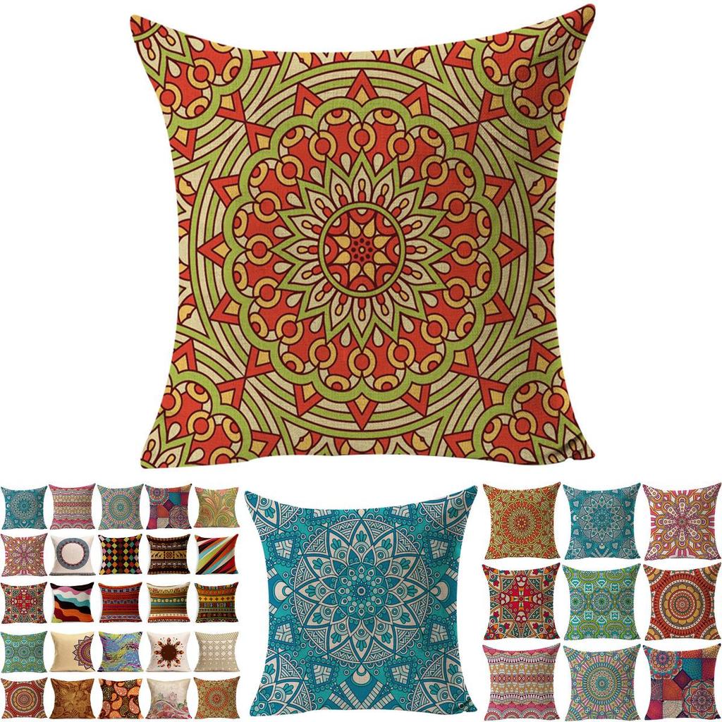 Роскошная наволочка из хлопка и льна с национальным древним узором для автомобильной и диванной подушки