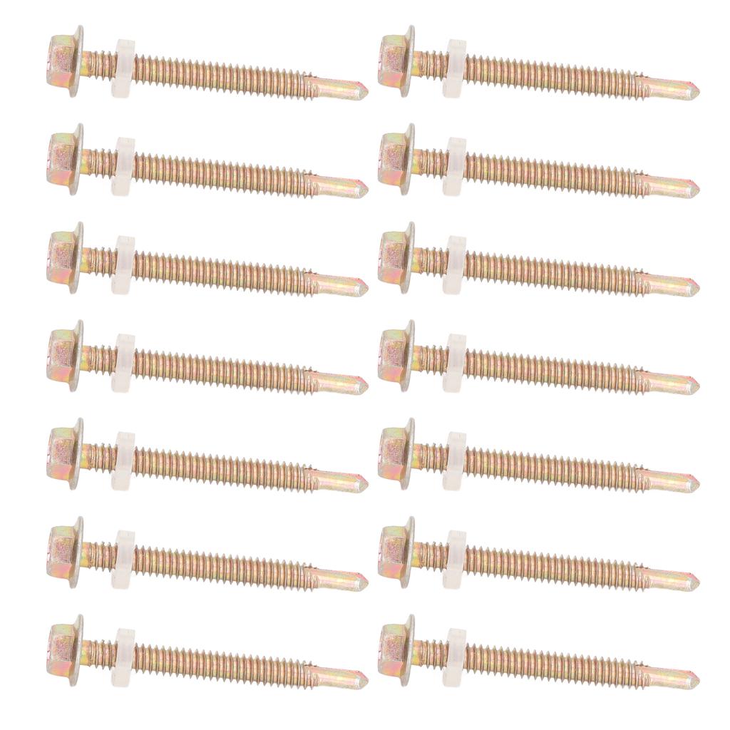 200PCS 5.5x50mm Hex Head Screws Color Galvanized Carbon Steel Self Drilling Screw for Home and Construction