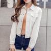 Long Sleeve Winter Slim White Black Jeans Top For Women Solid Denim Jacket Women Short Overcoat Ladies Jackets Tops 4866