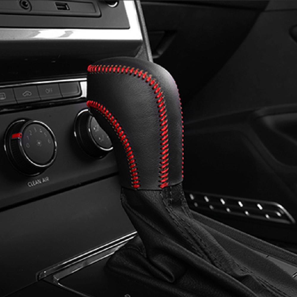 Чехол на ручку переключения передач из натуральной кожи для Volkswagen VW Tiguan L MK2 2017-ошейники-шестерни