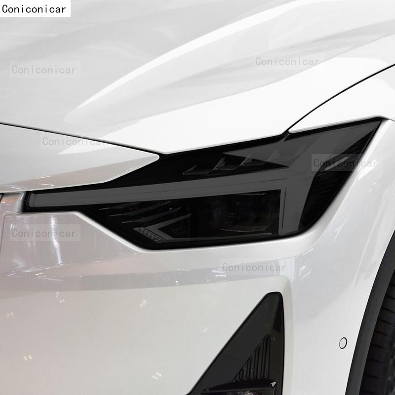 Для Polestar 2 2021-2024 2023 Автомобильная Фара Черная ТПУ Защитная Пленка-Чехол Передний Свет Тонировка Изменение Цвета Наклейка Аксессуары