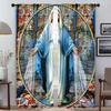 Christian Virgin Mary Shades Blackout Curtain for Room 2 Panel Curtains Child Room Tulle for Bedroom Partition Living Kitchen