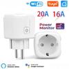 Tuya Wifi Smart Socket EU Plug 16A Power Monitor Remote Control SmartLife APP Works with Alexa Yandex Alice Google Assistant