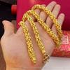 Gold Dubai Brass Gold Plated Fire Double Faucet Cloth Dragon Pattern Necklace Factory Direct Men's Jewelry