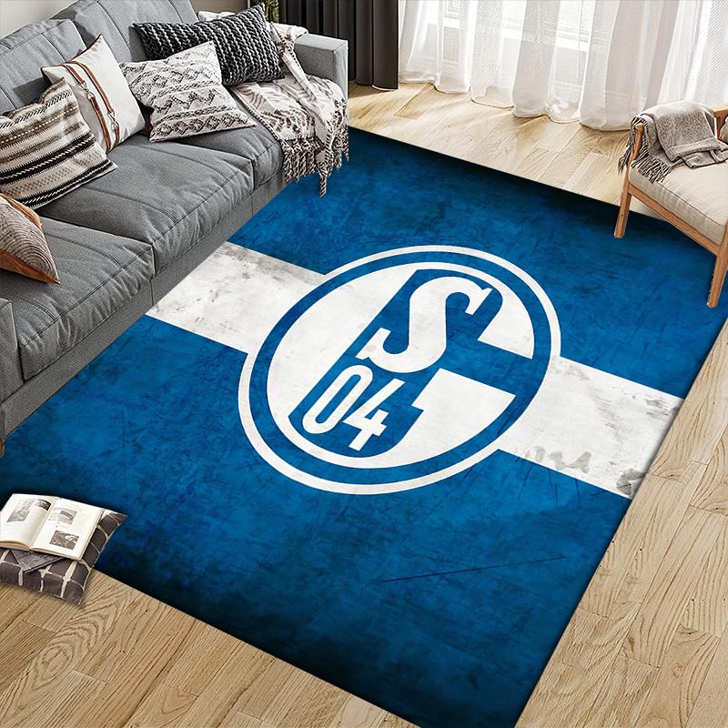 FC Schalke 04  Pattern Square Carpet,Area Rug,Carpet Rug for Living Room Bedroom Sofa Playroom Decor,Non-slip Floor Mat