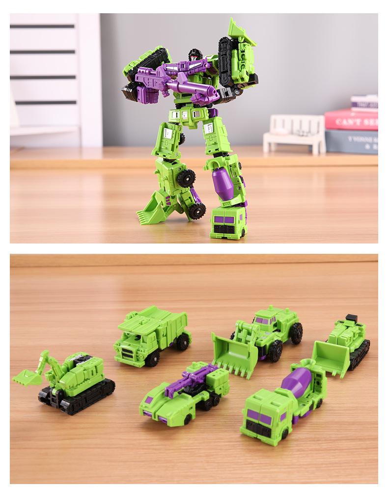 Little Hercules Six-in-One Excavator Robot Toy Set for Kids