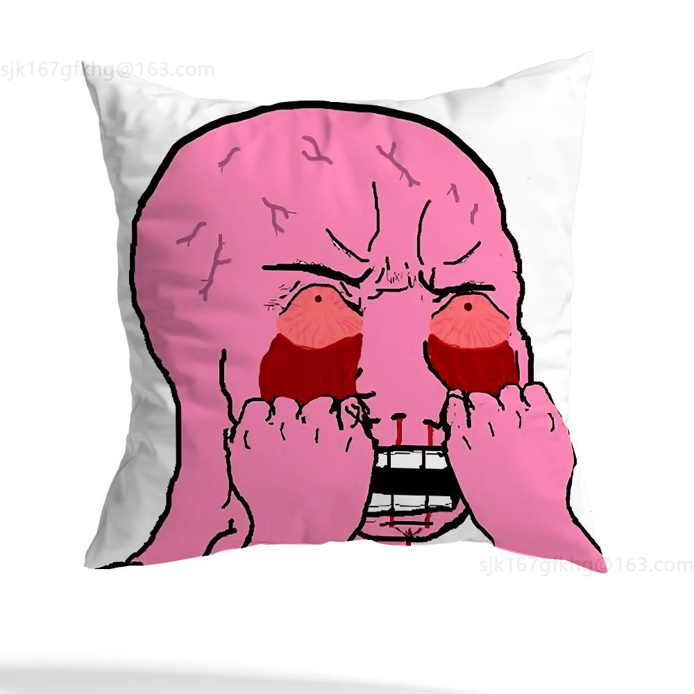 Wojak Soyjak Pillow Case Sofa Living Room Bedroom Headboard Backrest Cushion Square Cushion Nap Time
