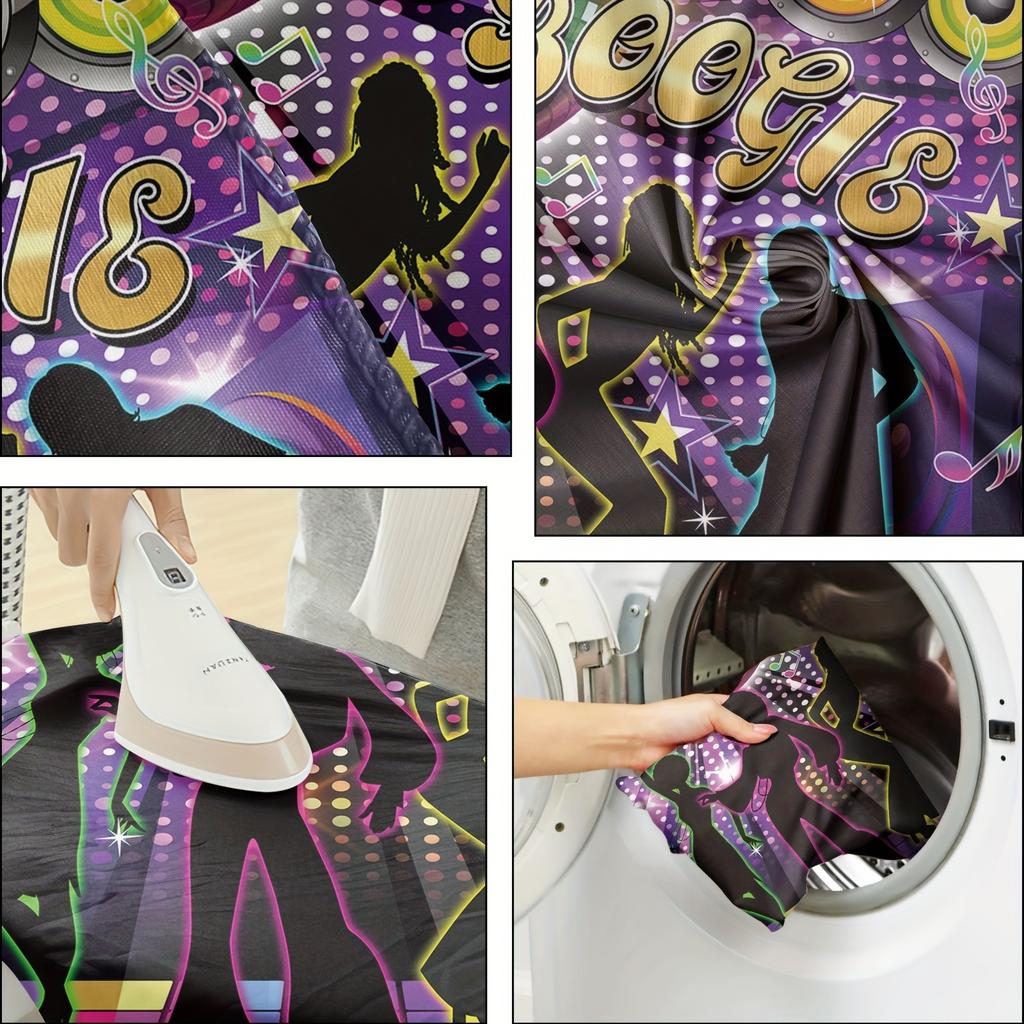 Disco 70s party backdrop - vibrant neon retro decor - decades of photographic fun - reusable and durable