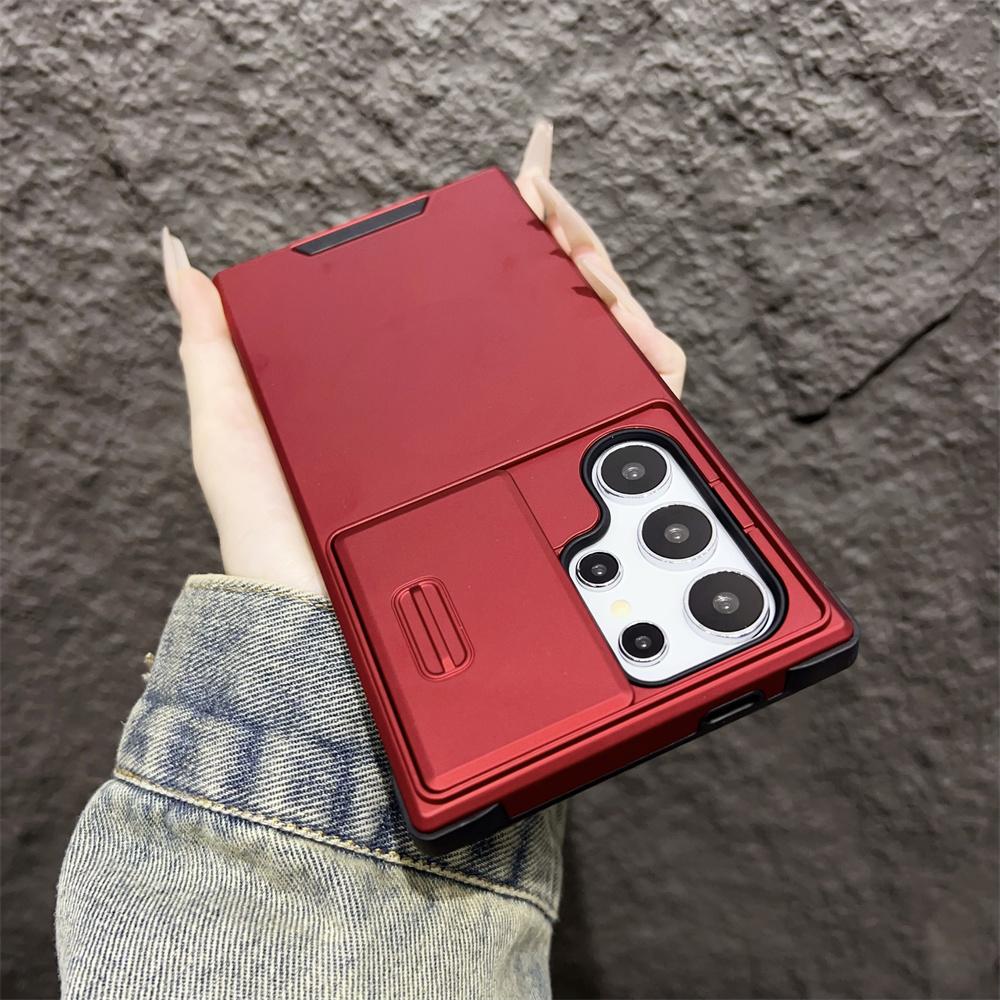 Роскошный противоударный чехол для телефона Samsung Note 10 20 S20 S21 S22 S23 FE S24 Plus S25 Ultra A06 A16 с выдвижной защитной крышкой для камеры