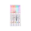 Floral Outline Fluorescent Pen Set - Wavy Line & Flower-shaped Design for Journals