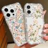 Прозрачный мягкий силиконовый чехол с цветочным узором для iPhone 16E 16 Pro Max 15 Pro 14 13 12 11, противоударный прозрачный чехол для телефона с алмазной рамкой